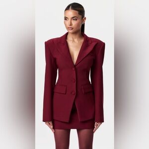 NAKED WARDROBE Cherry Red Suite & Mini Skirt